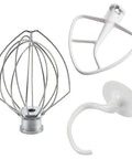 All In One 4.5 Quart Tilt Head Stand Mixer Attachments Set With Wire Whip, Dough Hook, And Coated Flat Beater for Effortless No Sweat Mixing
