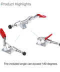 Heavy Duty Toggle Clamp 99 Lbs Holding Capacity Push Pull Action Quick Release Down Clamp For Woodworking Zinc Plated Carbon Steel