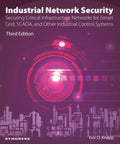 Book cover: Industrial Network Security, Third Edition, purple design with a digital circular graphic; Syngress.