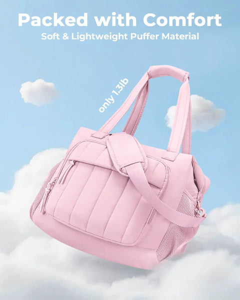 Crush The Summer Heat With This Snazzy Puffer Cooler Bag Stowing 35 Frosty Drinks Inside An Insulated Soft Travel Duffel crafted from lightweight pink puffer material.