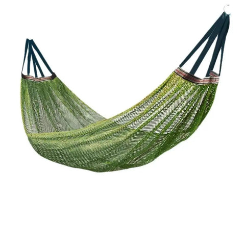 Breathable Mesh Camping Hammock With Ropes And Carry Bag For Outdoor Chill Super Comfy And Airy For All Day Relaxation Extra Large 260 By 130 Cm For Backyard Patio Beach Or Camp Army Green displayed on white background