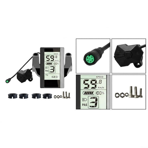 Must Have E Bike Display For Bafang 01 02 And HD Motors With Seamless Integration And Accurate Data Transmission Designed For 24V 36V 48V And 60V Battery Systems For A Totally Sweet Ride. black e bike display with cable, mount, and screws