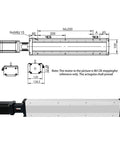Heavy Duty Ball Screw Linear Actuator Paired With Nema Stepper Motor and Built Tough Linear Slide Stage drawing dimensions.