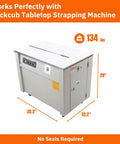 Heavy Duty Polypropylene Strapping Roll Six Thousand Feet Half Inch Wide Point Zero Three Thick Three Hundred Pound Break Strength Standard Core Top Shelf Packaging Strap Securing Pallets And Boxes Hecka Durable No Sweat Warehouse Jobs with Rockcub Tabletop Strapping Machine