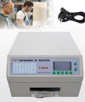 Pro Grade Automatic Infrared Reflow Soldering Oven For PCB Chips And Aluminum Substrates 1500W T962A Infrared IC Heater front view with power cord