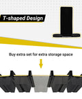 Overhead Garage Ceiling Storage Rack System For 6 Bins Heavy Duty Powder Coated Tote Shelving Set T-shaped design