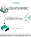 Renewed product process infographic showing expert inspection, testing, and refurbished conditioning for optimal performance.