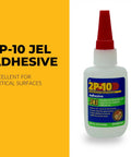 Bottle of 2P-10 Jel Wood Adhesive, 66g, for vertical surfaces with Professional Jel Wood Adhesive Glue For Woodworking Projects.