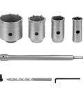 MAXAZTEX dry core concrete drill set: four alloy hole saws (30/40/50/68mm) with 320mm SDS-Plus shank and accessories