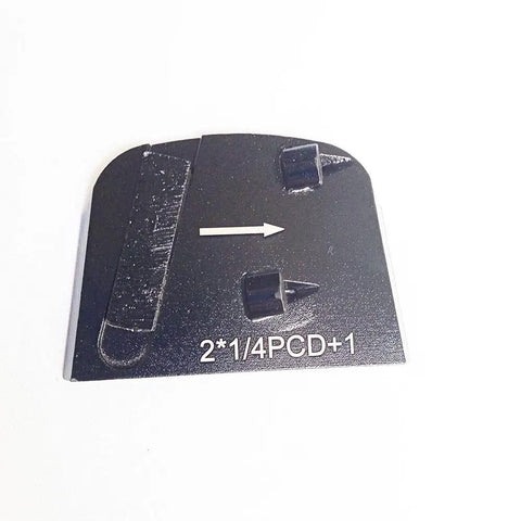 Trapezoidal Diamond Disc For Concrete Mastics Glue And Paint Removal On Lavina Onfloor And EDCO Magnatrap Grinding Machines 3-Piece Set Built Tough For Fast Smooth Grinding, close-up view showing disc details.