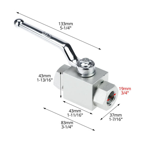Heavy Duty One Half Inch NPT Hydraulic Ball Valve With 7250 PSI Rating Two Way Shut Off Rugged Built To Last Carbon Steel Construction