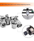 Top Tier 1 Pcs High Precision Er Spring Collet Chuck For CNC Router Mill Machine Lathe Tooling Grip Clamping System With Secure Hold Low Runout, various sizes shown.