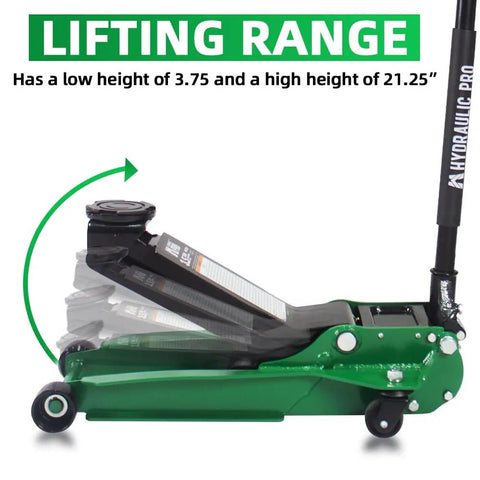 Low Profile Floor Jack Featuring Dual Pump Quick Punch Lift And Rugged Steel Construction For Tough Daily Garage Tasks And Smooth Easy Rolling Up To Three Ton Payload