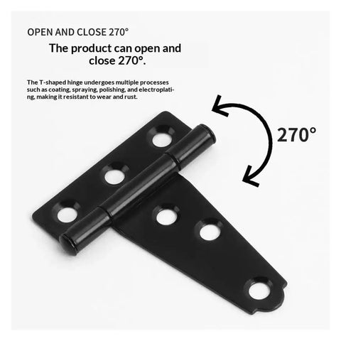 Two Pack Heavy Duty Shed Door Hinges Gate Strap T Hinge Wrought Iron Hardware For Wooden Fences Yard Rustproof 270 Degree Swing