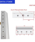 Heavy Duty Aluminum Air Knife Blower With Quarter Inch Port, 175mm length with threaded inlet port for factory dust and water cleanup.