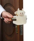 Cotton Door Stopper With Anti Collision And Noise Reduction for home decor, shown on a wooden door handle, kid-safe design