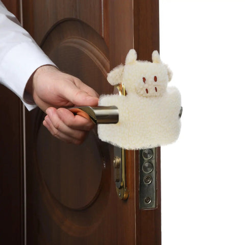Cotton Door Stopper With Anti Collision And Noise Reduction for home decor, shown on a wooden door handle, kid-safe design