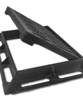 Open view of Beefy Cast Iron Drain Grate And Frame 12x8 Inch For Driveway Channel Cover With Base Outdoor Trench Drainage Grate For Garage