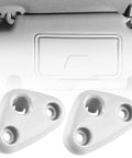 Subaru Sun Visor Mount Clip Replacement Kit 2 Pieces For Forester 2008 2018 Crosstrek 2013 2018 Impreza 2010 BRZ 2013 2020 Scion FR S Toyota FT86 2013 2020 Visor Pivot Mount Repair in white plastic displayed with visor.
