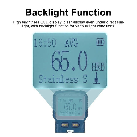 Badass High Precision LeeB Hardness Tester Metal Test Kit Featuring Digital Readouts And Automatic Shut Down for clear LCD display.