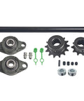 Go Kart Minibike Complete Jackshaft Kit Five Eighths Inch By Ten Inches For Thirty Five Chain includes bearings, sprockets, collars.