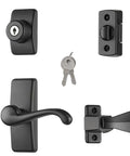 Storm Door Lever With Keyed Deadbolt Lock In Matte Black 4 Piece Replacement Set For Storm And Screen Doors Easy Install Slick And Solid Security Upgrade For Your Home