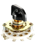 Band Selector Rotary Switch 1 Pole 7 Position With Knob For Panel Mount, 8 Pin, 9.7mm Mount Hole, 6mm Shaft, 11.7mm Shaft Length