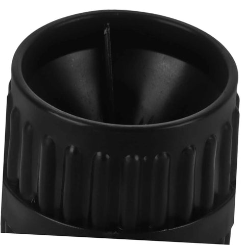 Close-up of 2 Pack Deburring Tool Inner And Outer Reamers For Water Pipes Portable Tubing Reamer, black tool focusing on blade detail.