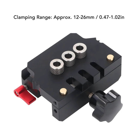 Pro Grade Self Centering Doweling Jig Kit With 6Mm 8Mm 10Mm Drill Bits Aluminum Alloy Portable Wood Dowel Punch Locator
