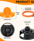 All In One Harley-Davidson Oil Change Kit sizes showing funnel, O-ring, cap wrench, and filter wrench dimensions