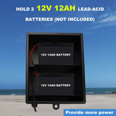 Hella Spacious Gate Opener Battery Box That Kicks Butt Holding Two 12V 12Ah Lead Acid Cells for automatic gates