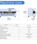 Automatic Continuous Bag Sealing Machine With Digital Temperature Control And Adjustable Speed Desktop Heat Sealer dimensions and specs