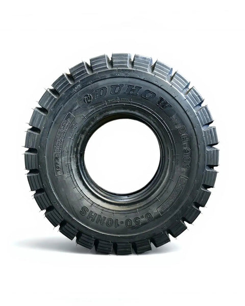 Heavy Duty 6.50-10 Forklift Tire 10 Ply Tube Type With Full Tube And Flap Insert, showcasing robust tread design.