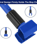 Badass Heavy Duty Commercial Mop Handle 57.5 Inch Extended Pole upgrade jaw clamp securely holds mop cloth for efficient cleaning.
