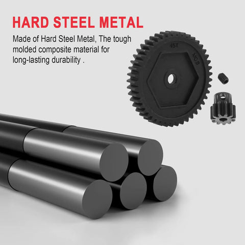 Hard Steel 45T M0.8 Spur Gear And 11T 32P Pinion Gear Two Piece Set for Traxxas TRX4 RC Crawler Replacement Part 8053 6747