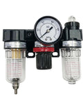 Air Preparation Unit FRL Combo Pro Grade With Filter Regulator Lubricator, One Eighth Inch And One Quarter Inch Ports, AC1500 AC2000 Series