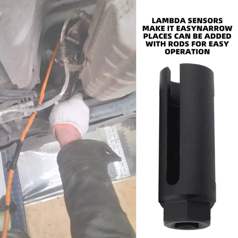 Seven Eighths Inch Offset Oxygen Sensor Socket With Side Wire Cutout 6 Point Slotted 22mm installed on vehicle