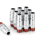 Sanfu 3/8-in high-flow air hose fittings, M-type plug, 1/4-in male threads, steel with red sealant, 10-piece set
