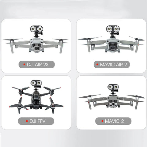 Universal 4 Mode Drone Owl Searchlight mounted on DJI Air 2S, Mavic Air 2, DJI FPV, Mavic 2 for night ops, fishing, payload delivery