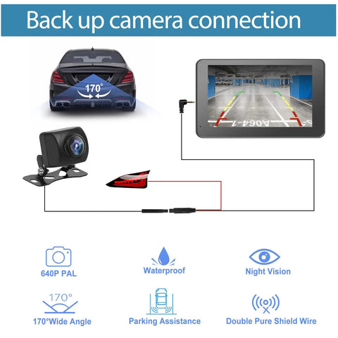 Wireless 7 Inch HD CarPlay Screen Slick Portable Touchscreen Stereo For Cars With Apple CarPlay backup camera connection setup