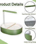 Parrot Shower Bath With USB Pump, Automatic Water Circulation Fountain For Parakeets And Pet Birds, large green and white bath with drainage.
