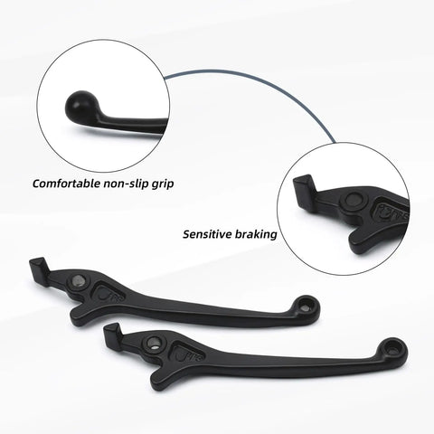 Black left disc brake lever for 50cc to 125cc mini dirt pit bikes and Chinese motorcycles fits Taotao Roketa Peace SunL JCL SSR5 Apollo DBX18