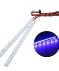 24 LED Aluminum RC Car Chassis Light Strip For 1 8th 1 10th 1 16th Scale Trucks And Buggies, 5V To 8.45V, Blue light glow