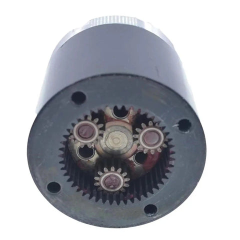 Top Shelf 45Mm Precision Planetary Gearbox And Gear Reducer For Dc Motors view of internal gears in a sturdy metal casing.