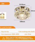 ELUKHT 12 Pack Round LED Recessed Ceiling Lights 3.9in LED Recessed Lighting Housing Trim Kits LED Recessed Ceiling Downlight Kitwith 5-9cm Aperture,5W-3000K,5w-4000K shown with crystal glass design, 100mm diameter.