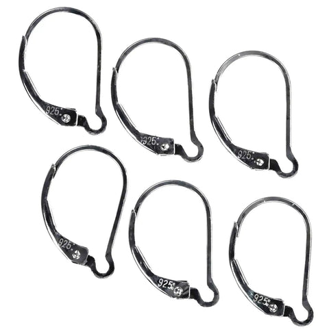 Interchangeable Leverback Earring Findings, 3 Pairs of Sterling Silver 925, Closed Loop Ear Wires for DIY Jewelry Making, Made in USA