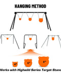 AR500 Steel Gong Target Set 1/2 Inch Thick For Serious Shooters With 4, 6, And 8 Inch Sizes hanging method illustration