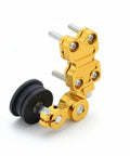 Premium Motorcycle Chain Adjuster With Anodized Gold Finish For Reliable Rear Axle Alignment And Sweet Road Riding, side view showing CNC aluminum components