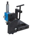 Heavy Duty Industrial Pipe Puncher With Tough As Nails Quarter Inch Steel Frame mounted on a workbench for precise cutting.