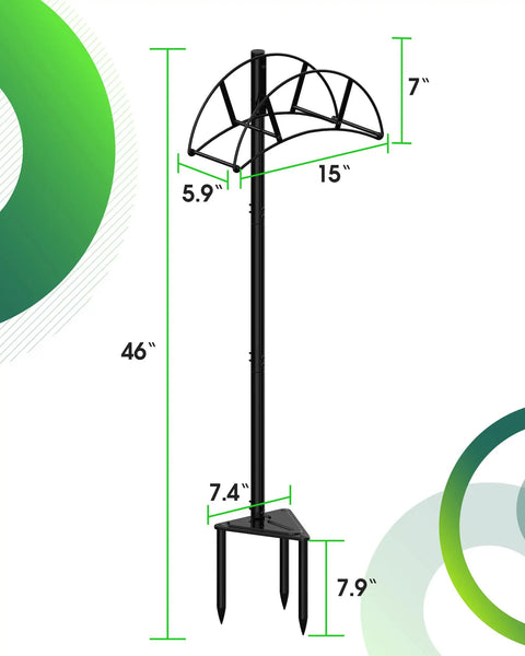 Heavy Duty Garden Hose Stand Freestanding In Ground Hose Rack Organizer For Outdoor Yard Holds Up To 150 Feet Of Hose